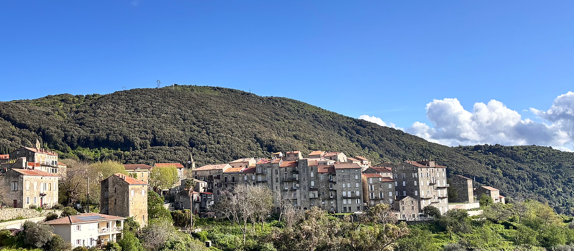 Vue du village de Sainte-Lucie-de-Tallano dans l'Alta Rocca